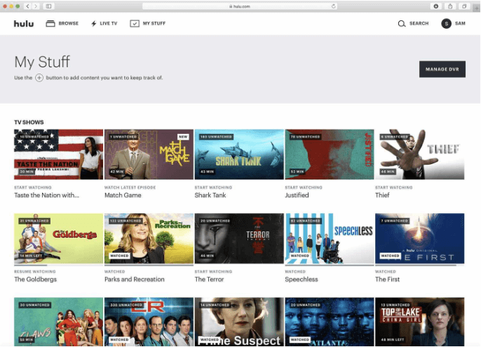 Go to My Stuff And Select Cloud DVR