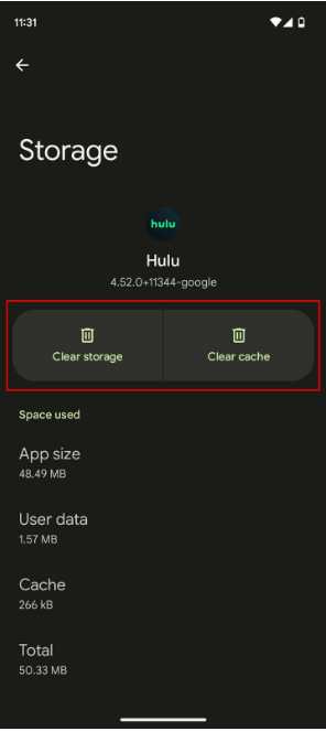 Select Clear Storage or Clear Cache