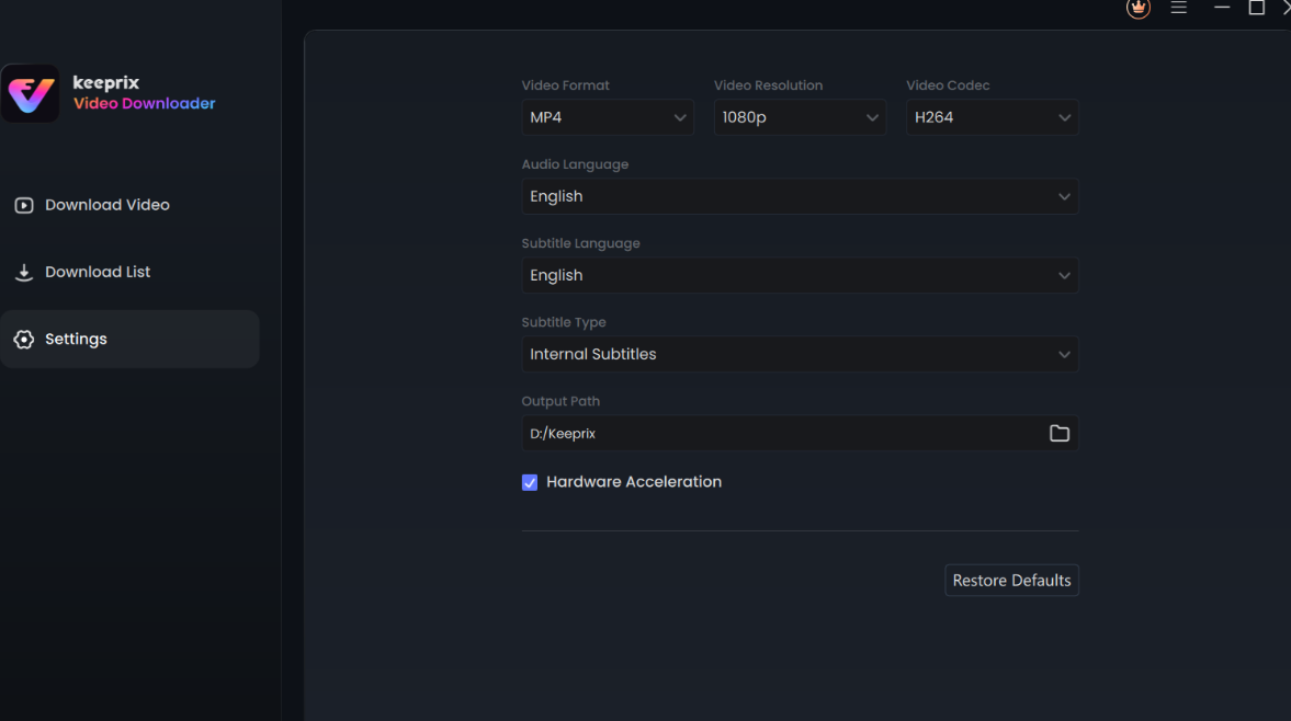 Configure in Settings