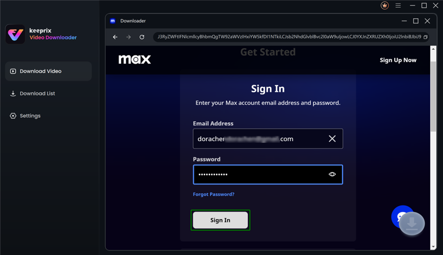 Sign in to Max