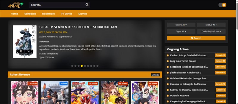 GoGoAnime Interface