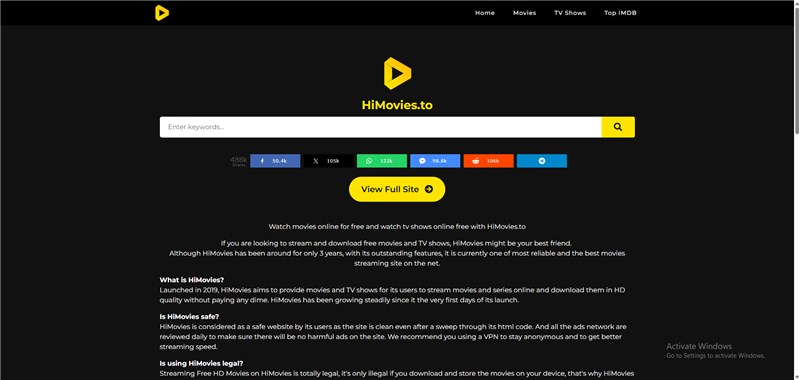 HiMovies Interface