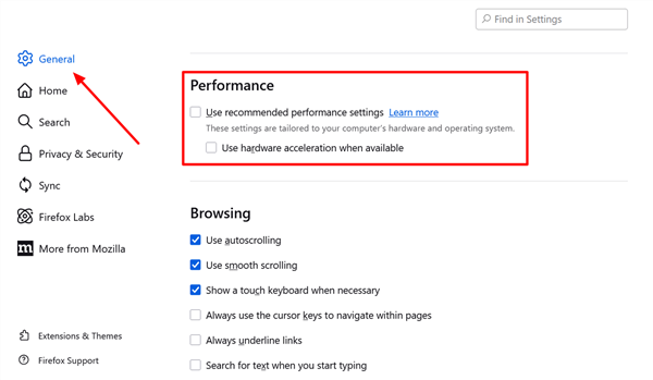 Disable Hardware Acceleration on Firefox
