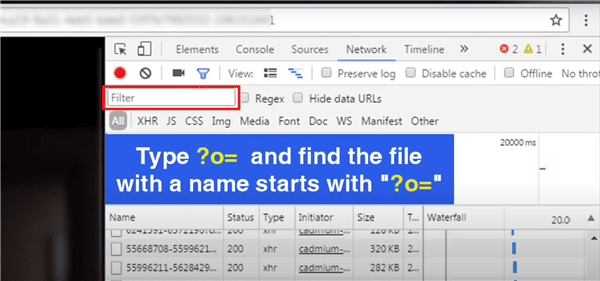 Select Filter in Network Tab