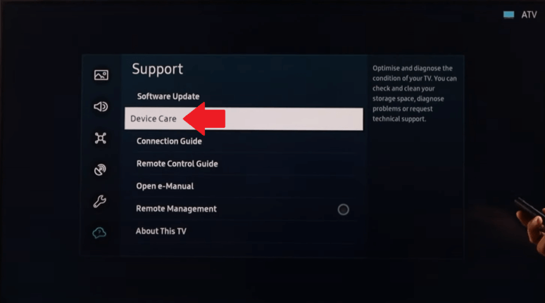 Go to Device Care from Settings