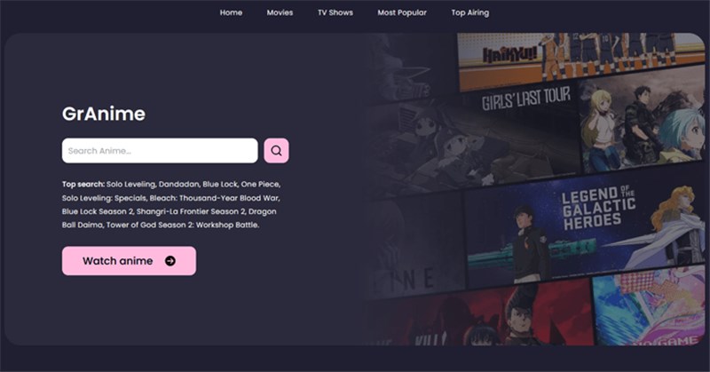 GrAnime Interface