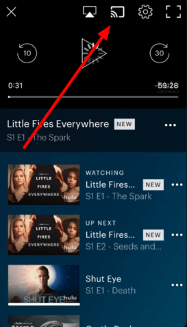 Tap on the Chromecast Icon