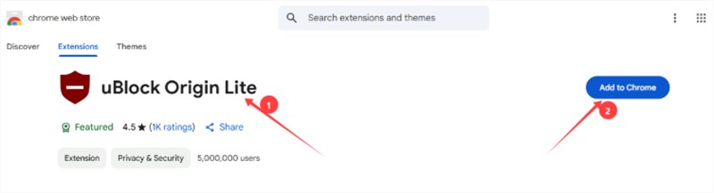 Add Ublock Origin to Chrome 