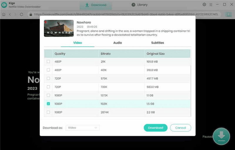 Download Videos in Kigo Downloader