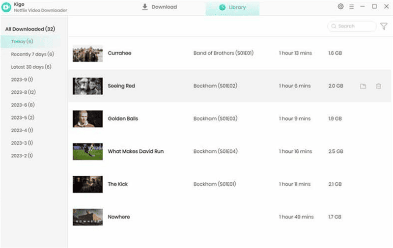 Downloads in Kigo Video Downloader