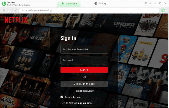 Sign in Netflix in TunePat