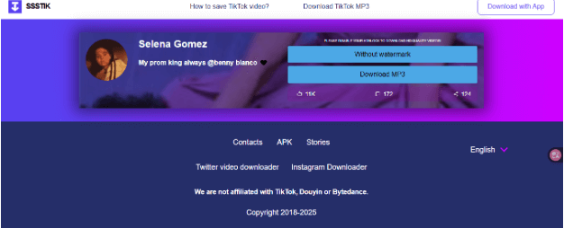 Click without Watermark on Online Downloader