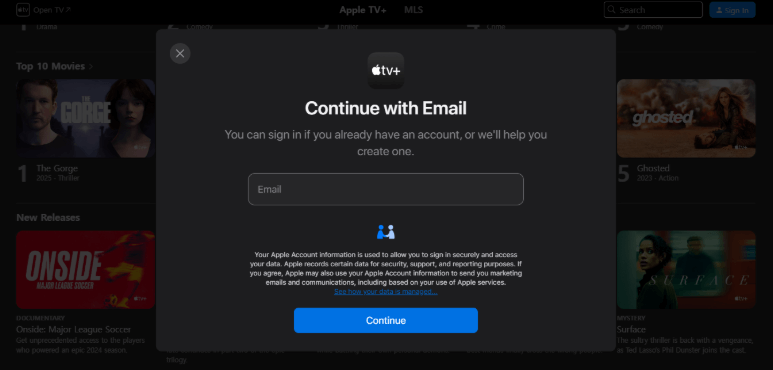 Sign in Your Apple TV Account