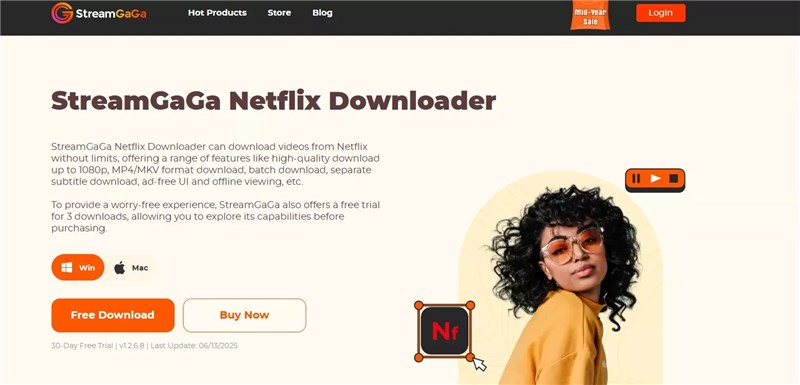 StreamGaGa Netflix Downloader Interface