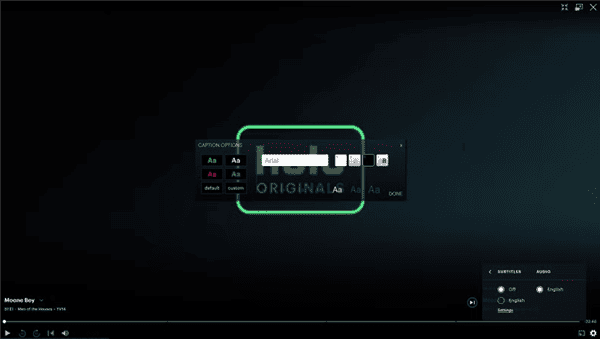 Adjust Hulu Subtitle Settings