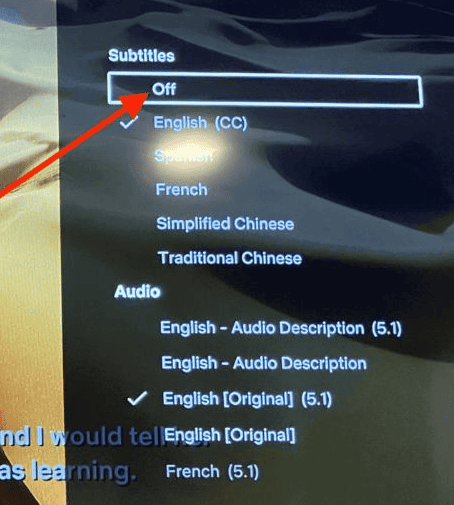 Turn Off Netflix Subtitles on TV