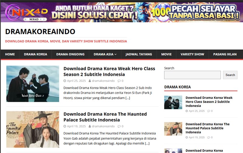 Dramakoreaindo Interface
