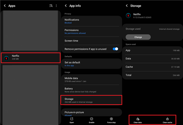 Clear Netflix App Cache