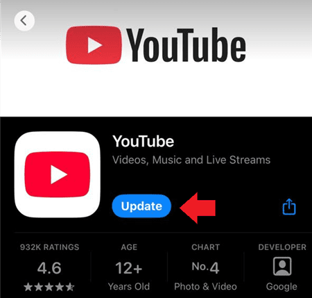 Update YouTube App