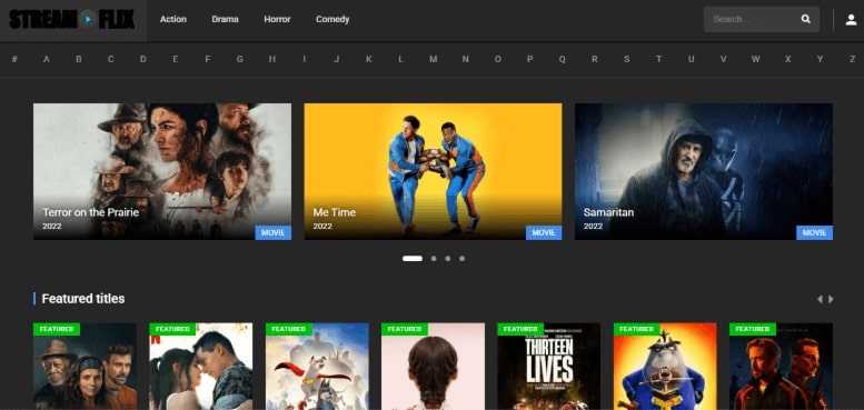 StreamFlix Interface