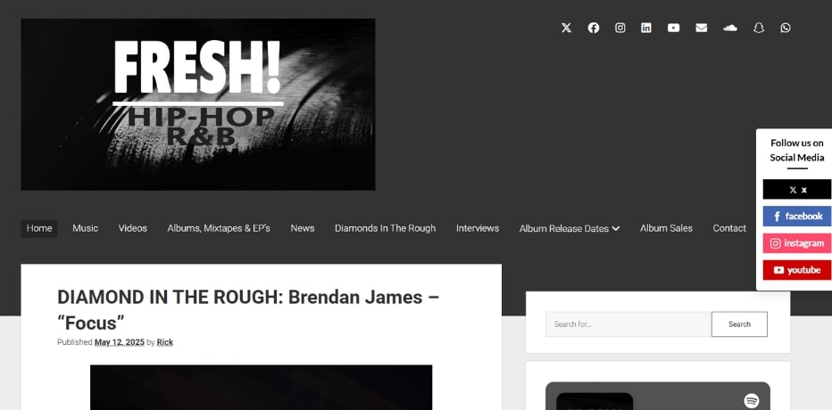 Freshhiphoprnb Main Webpage