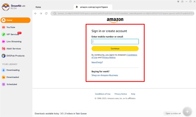 Sign in to Amazon Account