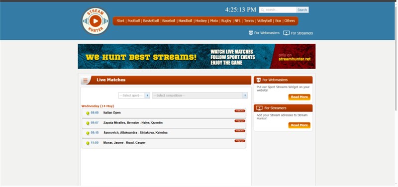 Streamhunter Interface