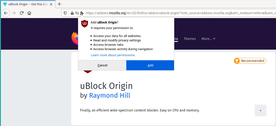 Click Add Extension