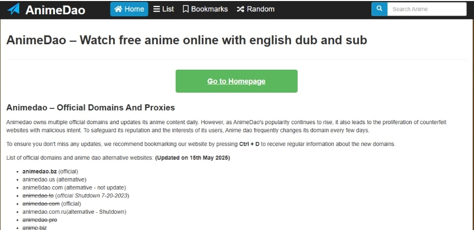 AnimeDao Interface