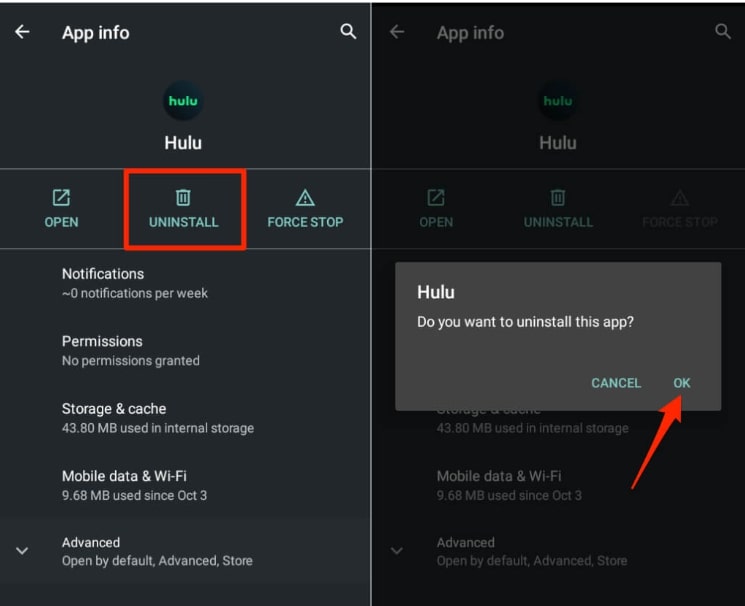 Delete Hulu App