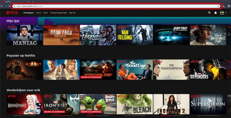 Copy Netflix URL on Browser