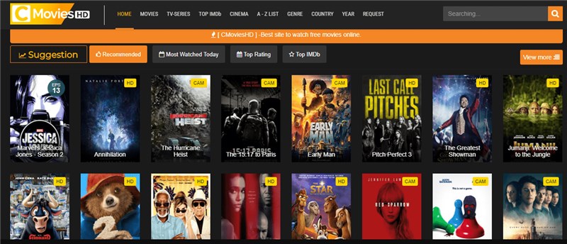 CmoviesHD Interface