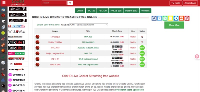 CricHD Interface