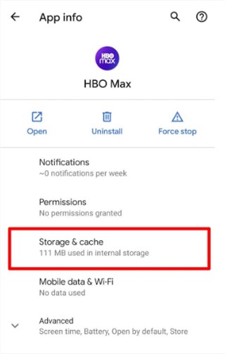 Clear Cache on HBO Max App