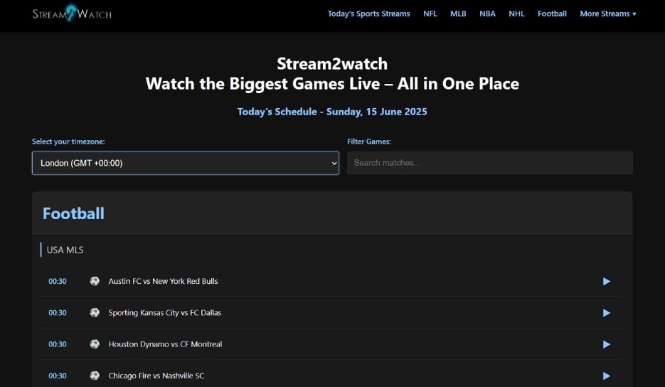 Stream2Watch Interface