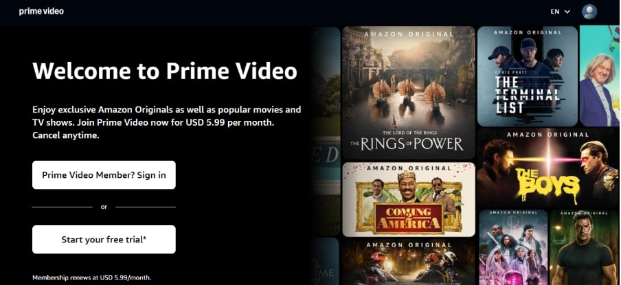 Prime Video Interface