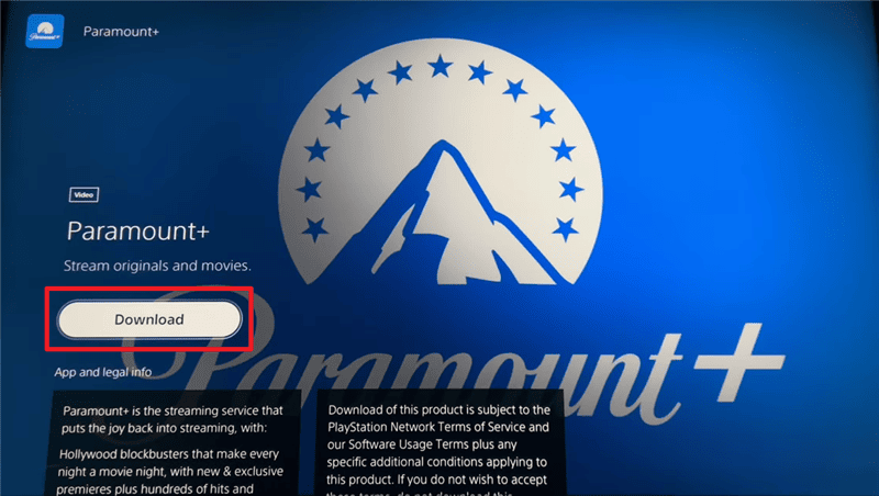 Download Paramount+ on PS