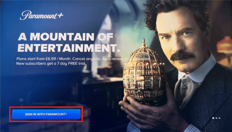 Sign In Paramount+ on PS