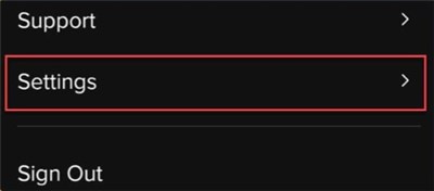Choose Settings