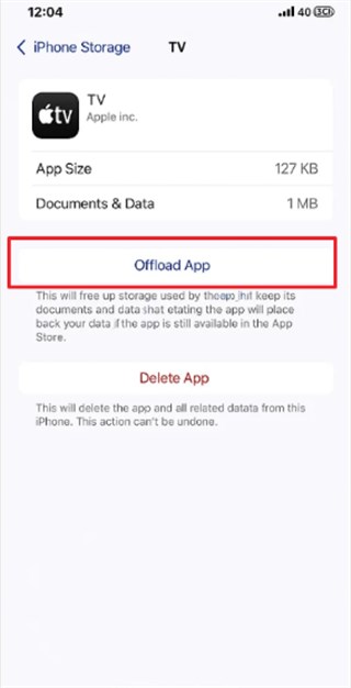 Offload Apple TV App