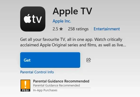 Install Apple TV in Microsoft Store