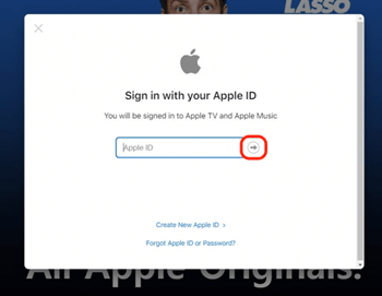 Log in to Apple TV Account in Browser
