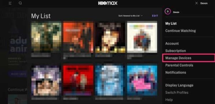 Choose Manage Devices