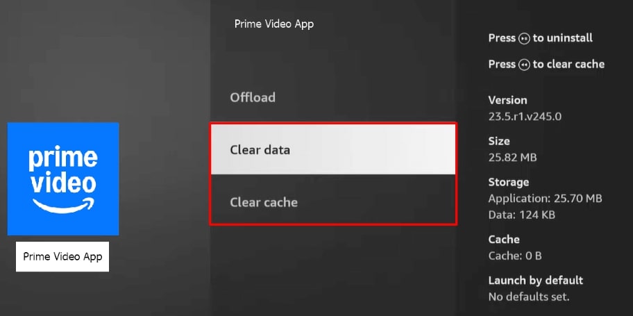 Choose Clear Data or Cache