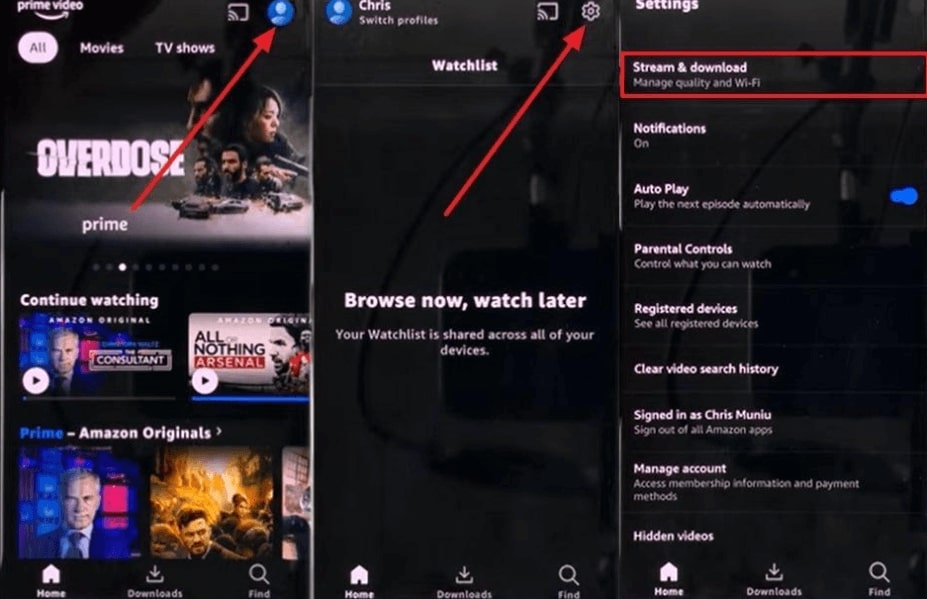 Choose Stream and Download