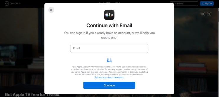 Enter Your Apple TV Account