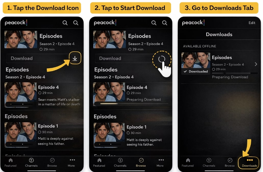 Download Shows on Peacock