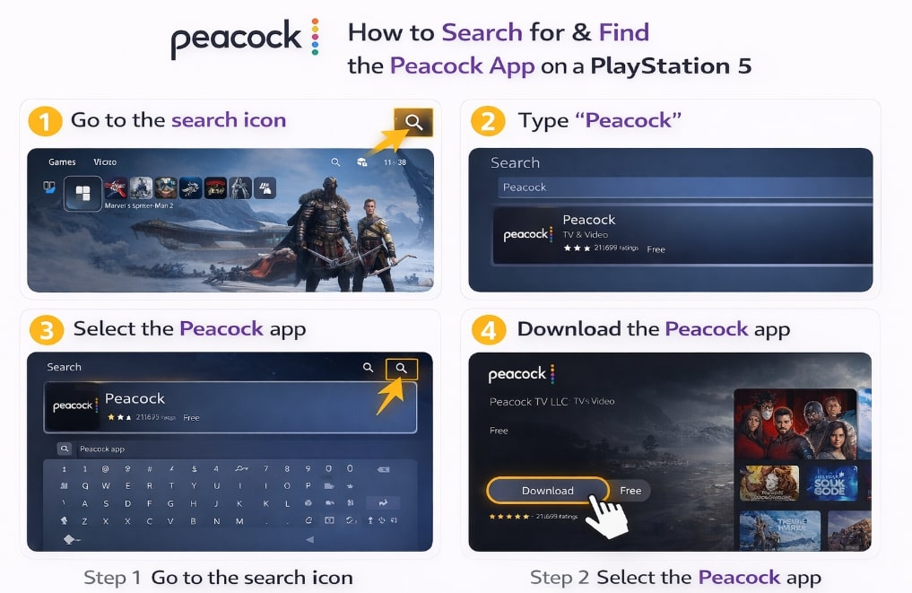 Download Peacock on PS5