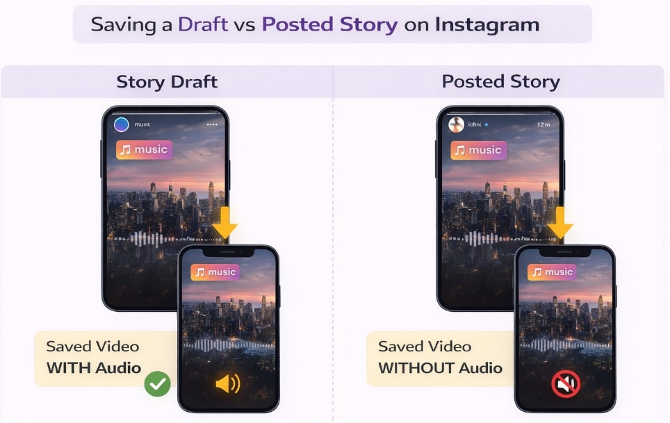 Save Draft or Story on Instagram