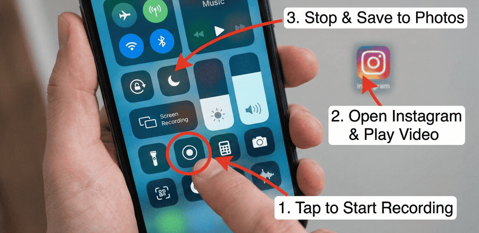How to Save Sideos from Instagram Using Screen Recording
